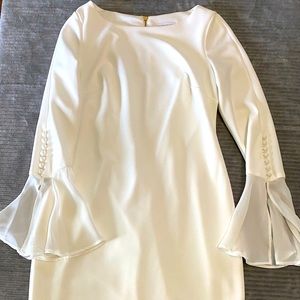 Calvin Klein,Ivory, mid length, size 4 dress
